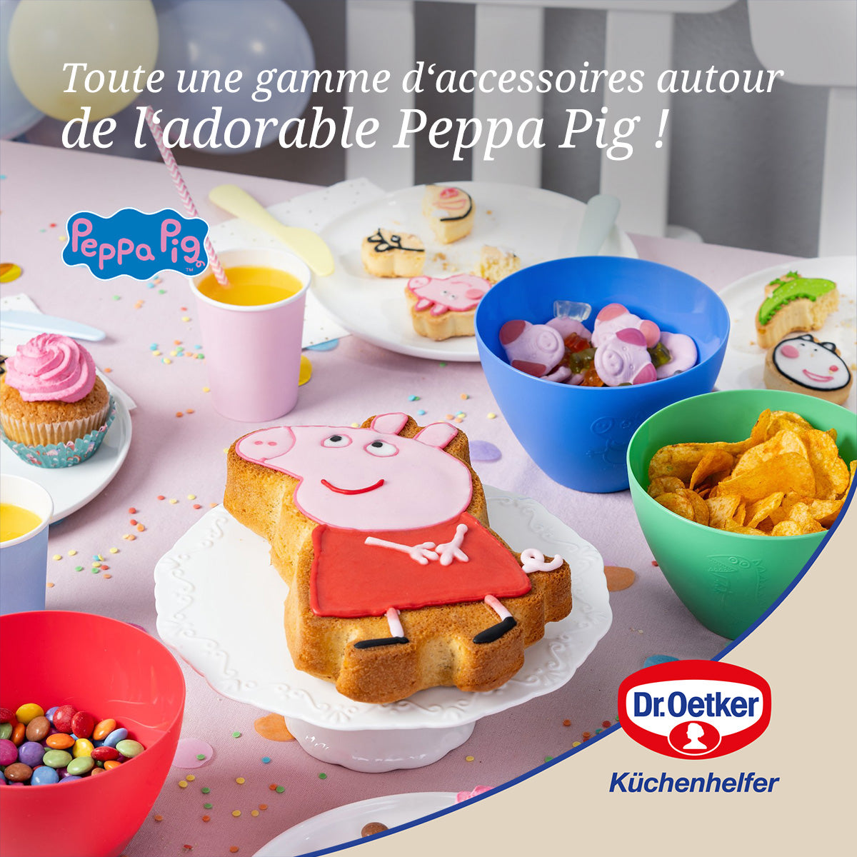 Couteau de cuisine et détacheur à gâteau pour cuisiner avec les enfants Dr. Oetker Peppa Pig