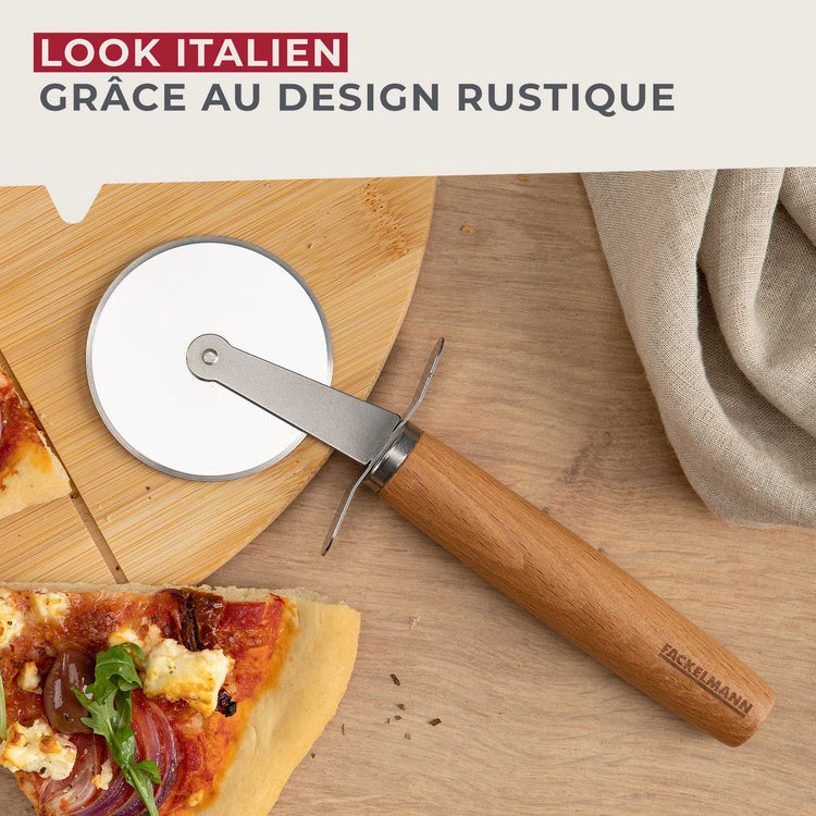 Roulette à pizza manche en bois Fackelmann Pizza & Pasta