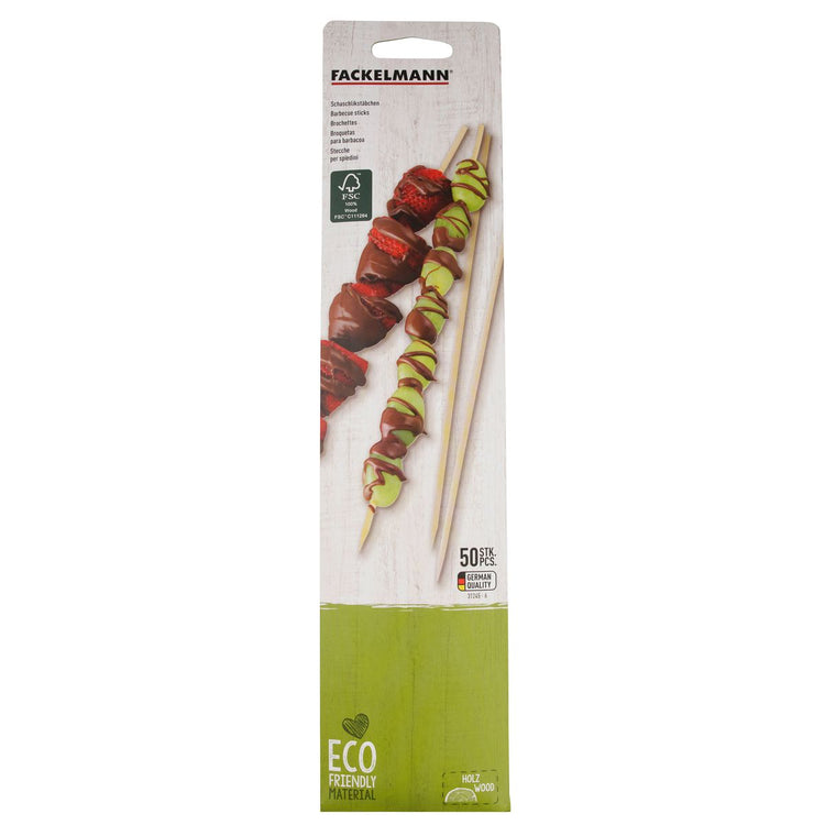 Lot de 50 piques en bois pour brochettes de 25 cm Fackelmann Eco Friendly