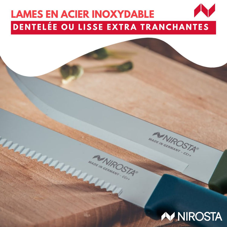 Set de 2 couteaux d’office et à petit déjeuner 22,5 cm Nirosta Elemental