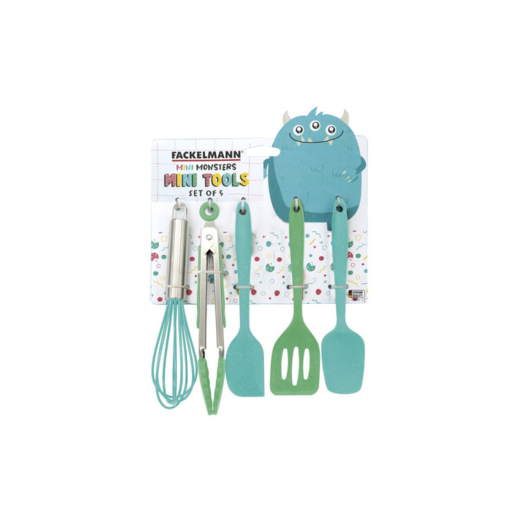 5 ustensiles de cuisine pour enfants en silicone Zenker Mini Monster