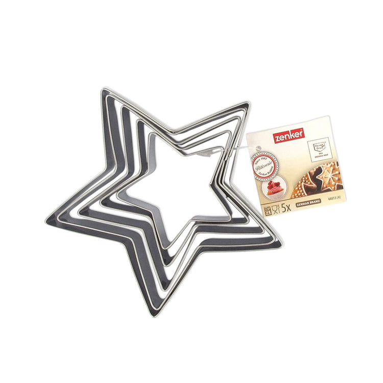 Lot de 5 emporte-pièces de Noël en forme d'étoile Zenker