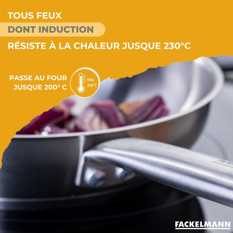 Poêle 24 cm en inox 18/8 Fackelmann Ovalgriff