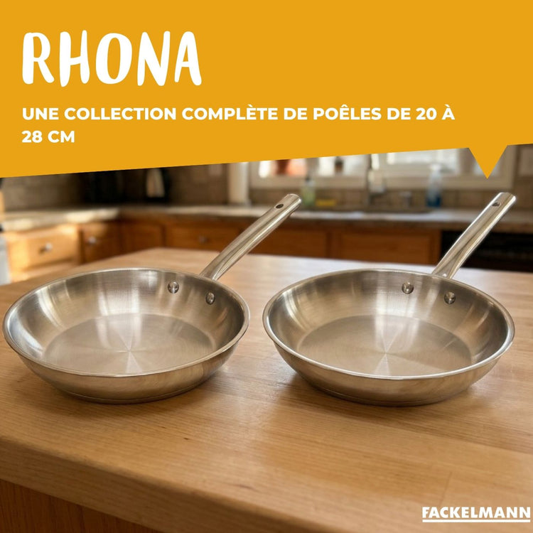 Lot de 2 poêles de cuisson 20 cm et 24 cm en inox Fackelmann Rhona
