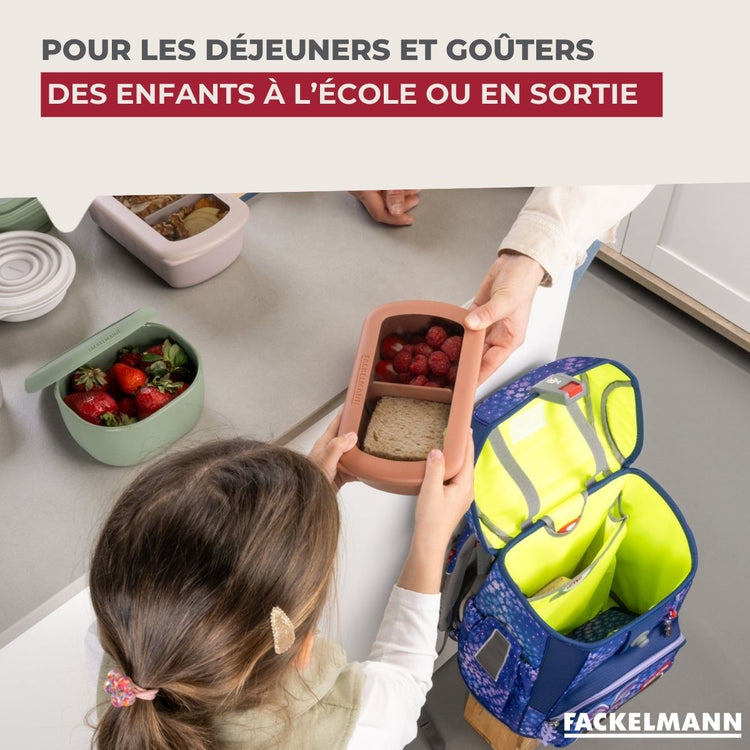 Lot de 2 boîtes alimentaires compartimentées avec 2 ustensiles de cuisine Fackelmann Storage
