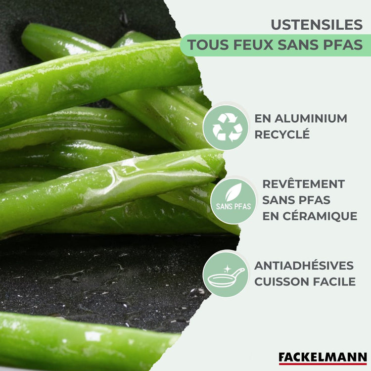 Ensemble de 2 poêles de 28 et 30 cm et 3 casseroles 16, 18 et 20 cm Fackelmann Brandao
