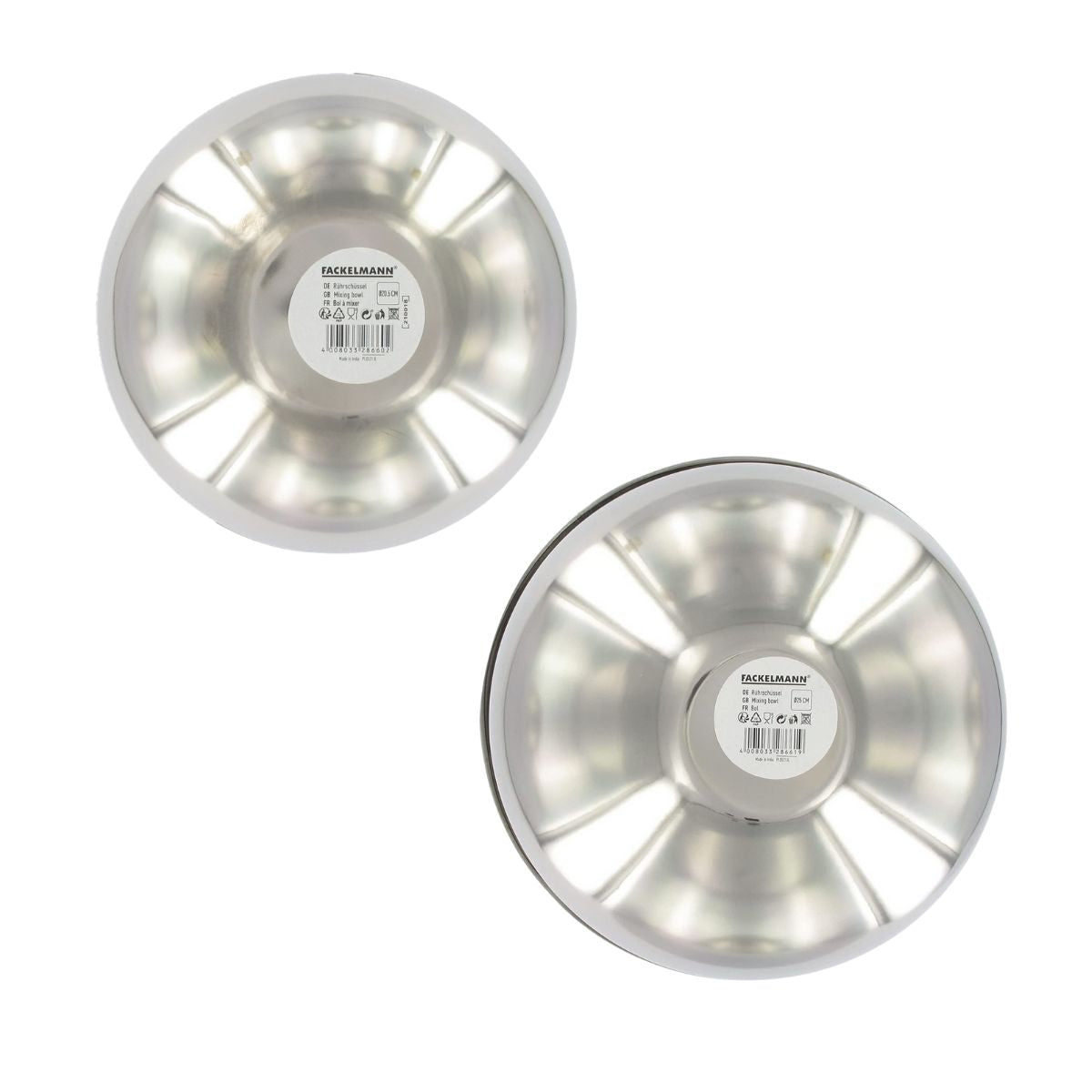 Set de 2 bols à mixer en inox 20,5 et 25 cm Fackelmann Basic