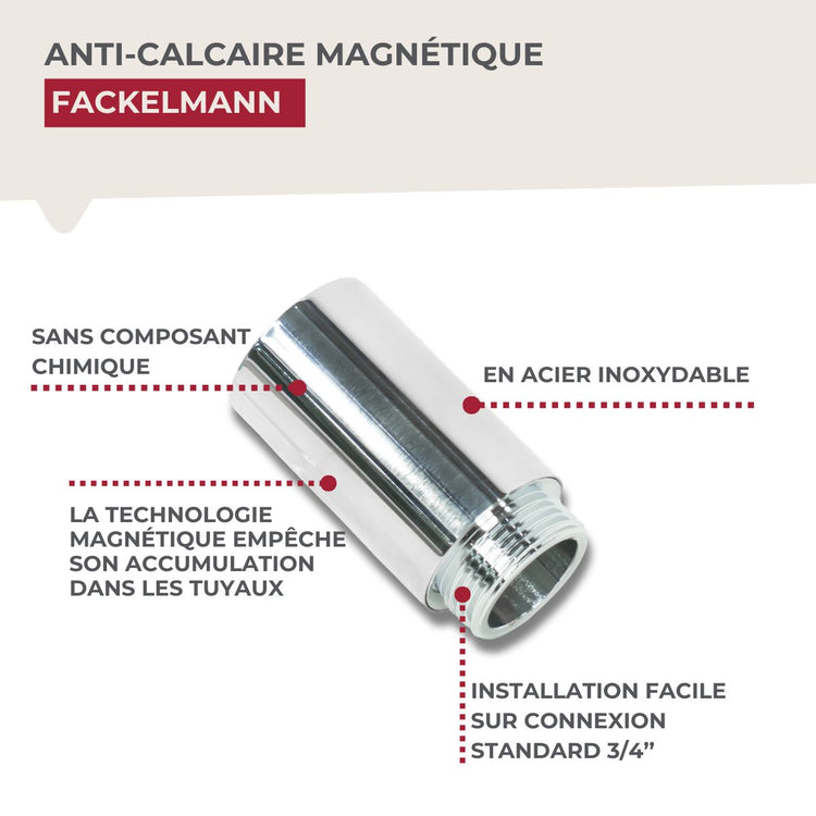 Fackelmann Anti-calcaire magnétique 3x3x6 cm