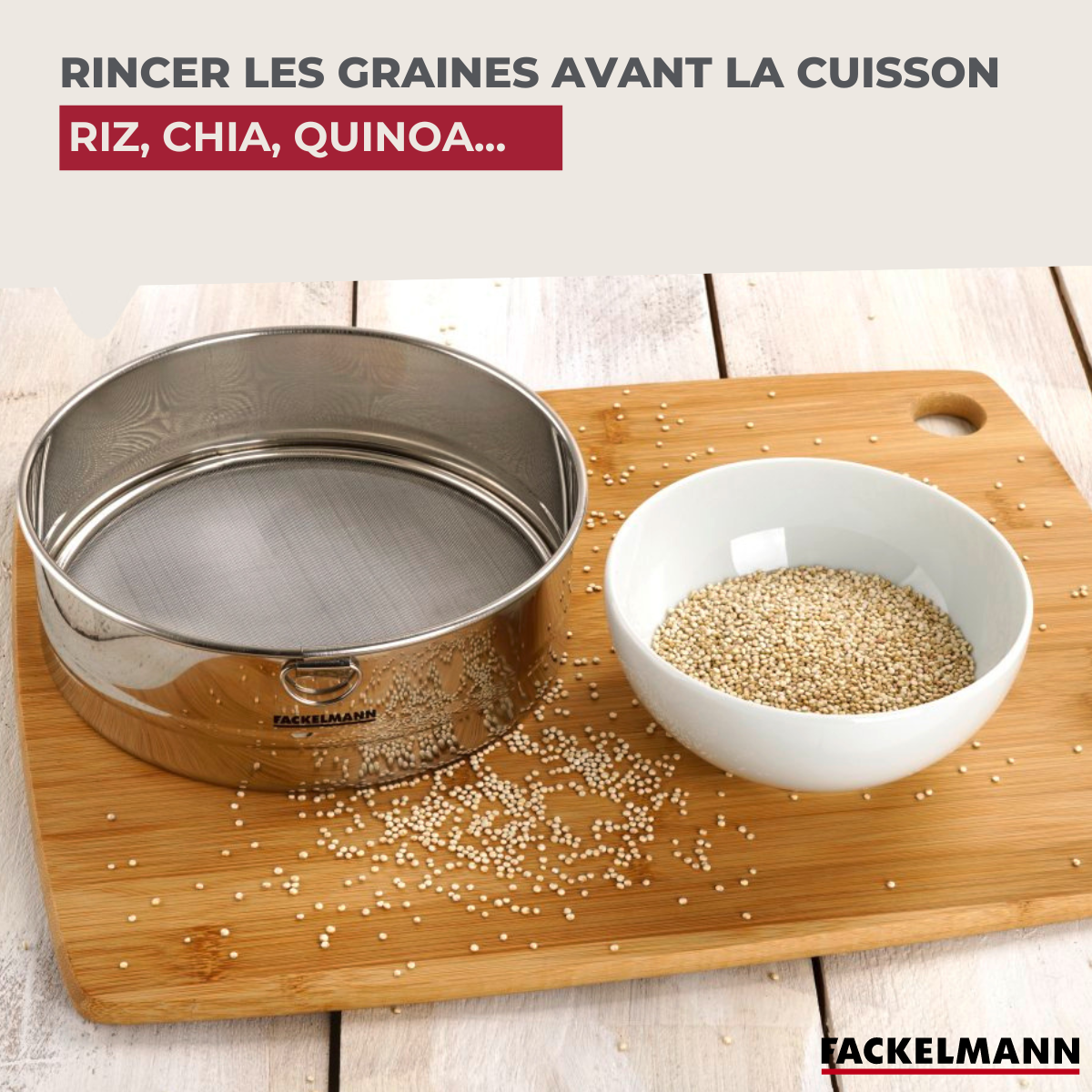 Tamis de cuisine inox extra fin Fackelmann