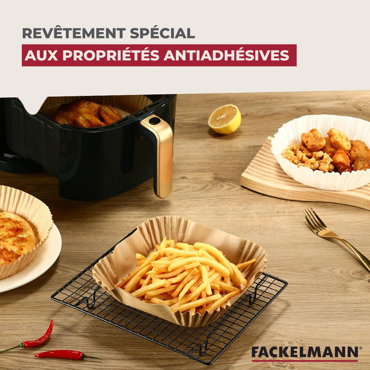 50 Moules en papier cuisson pour air fryer carrés 16 cm Fackelmann Divers