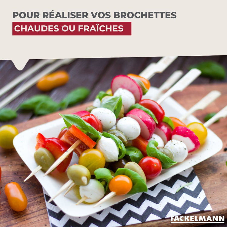 Lot de 70 piques à brochette 15 cm Fackelmann Nature