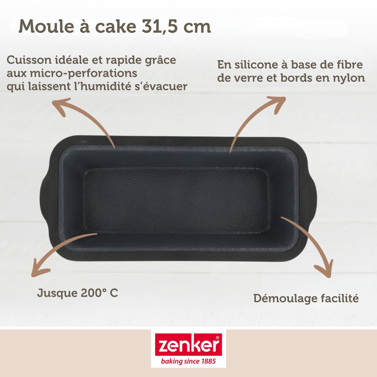 Moule à cake 31,5 cm Zenker Silicone fibre de verre