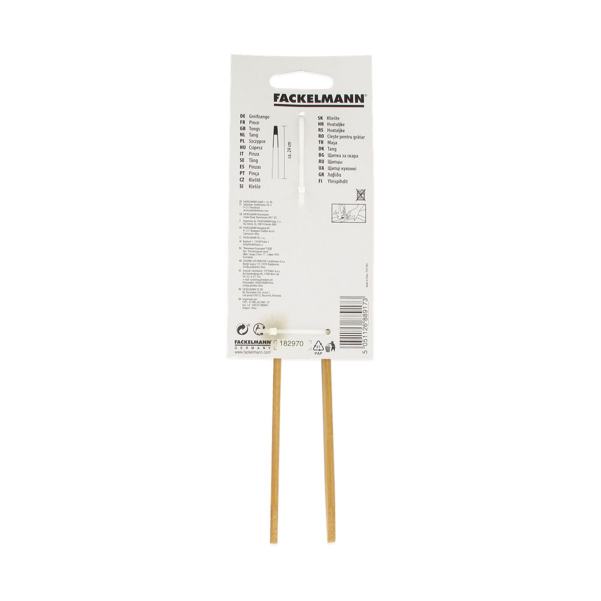 Pince de cuisine aimantée en bois Fackelmann Wood Edition