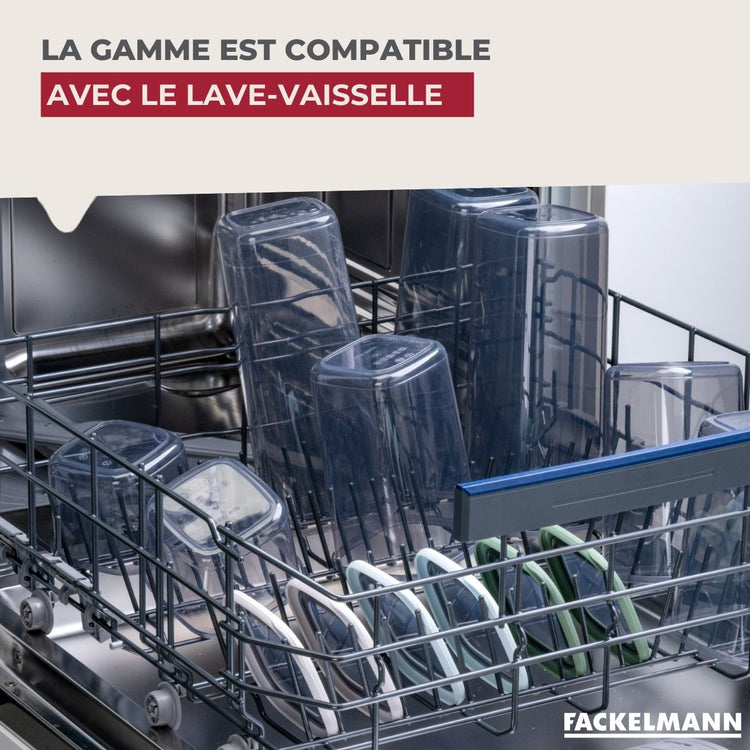 Lot de 4 boîtes hermétiques 1,75L avec 4 ustensiles de cuisine Fackelmann Storage