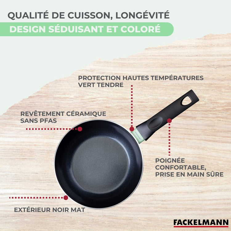 Set de 2 poêles antiadhésives céramique 16 et 20 cm Fackelmann Brandao