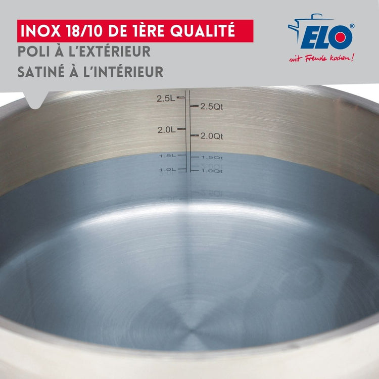 Ensemble de 1 Poêle de cuisson 28 cm et 1 faitout 20 cm Elo Profi Citrin