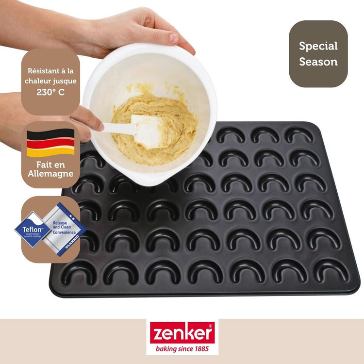 Moule pour vanille kipferl croissant vanille 42 x 32 cm Zenker Special Creative