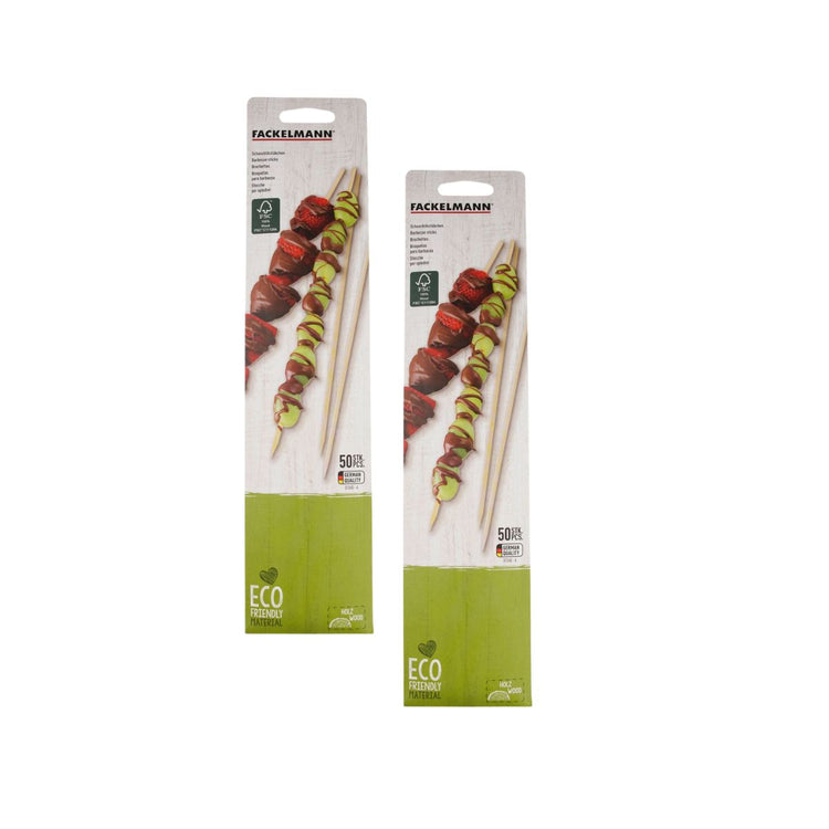 Lot de 100 piques en bois pour brochettes de 25 cm Fackelmann Nature